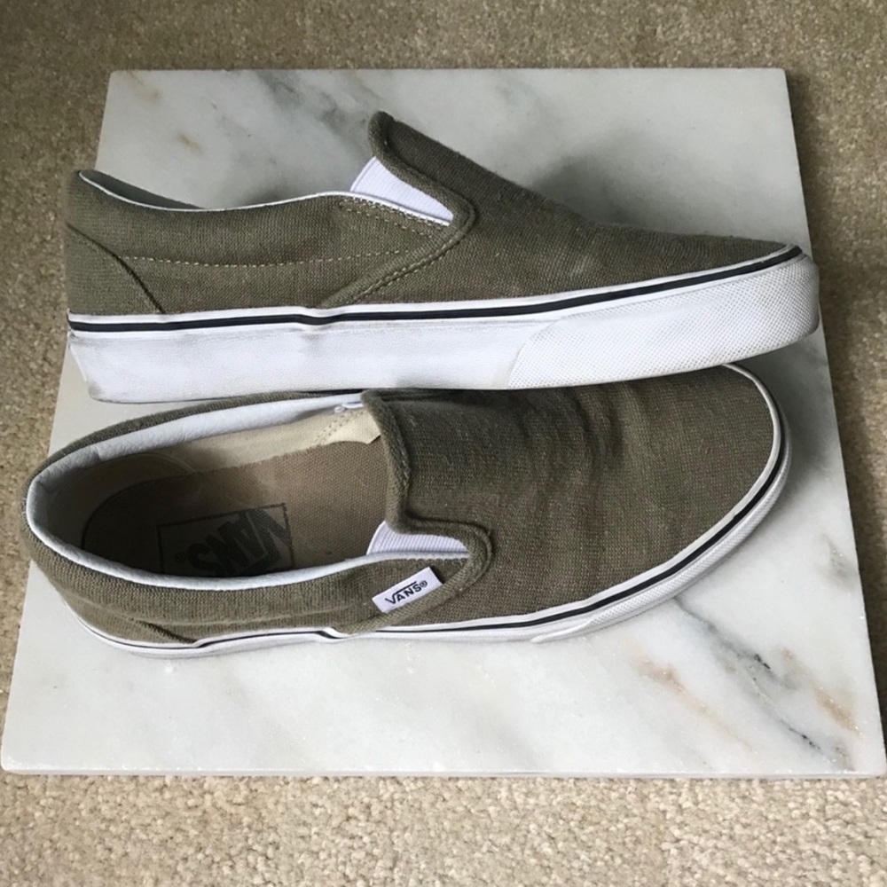 VANS Olive Green Slip-Ons
